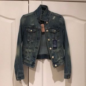 NWT - AE Distressed Denim Jacket!